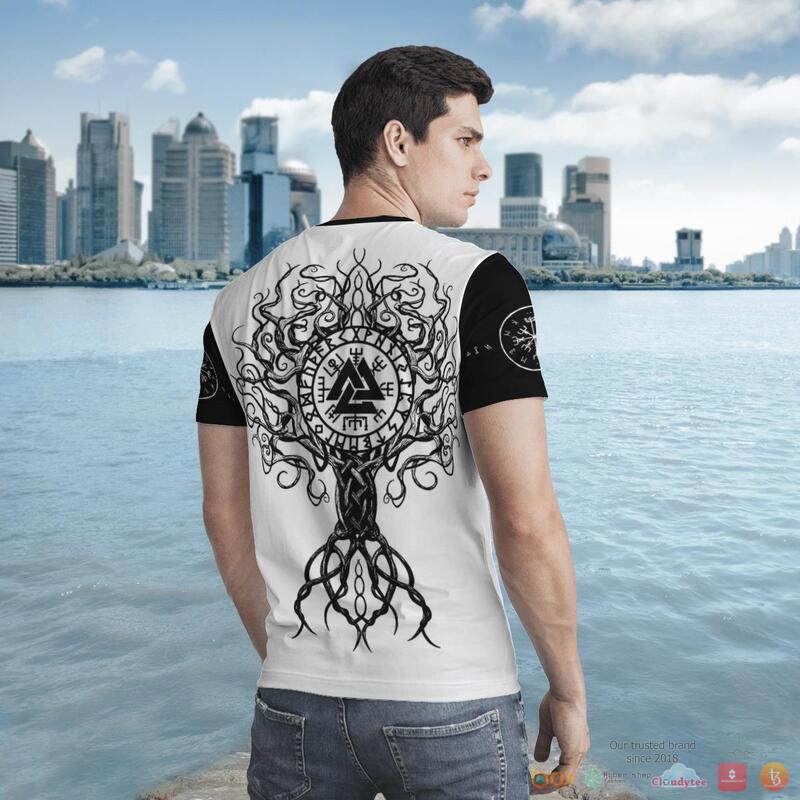 Viking Raven Hammer Yggdrasil Tree Of Life 3d shirt Hoodie 1 2 3 4