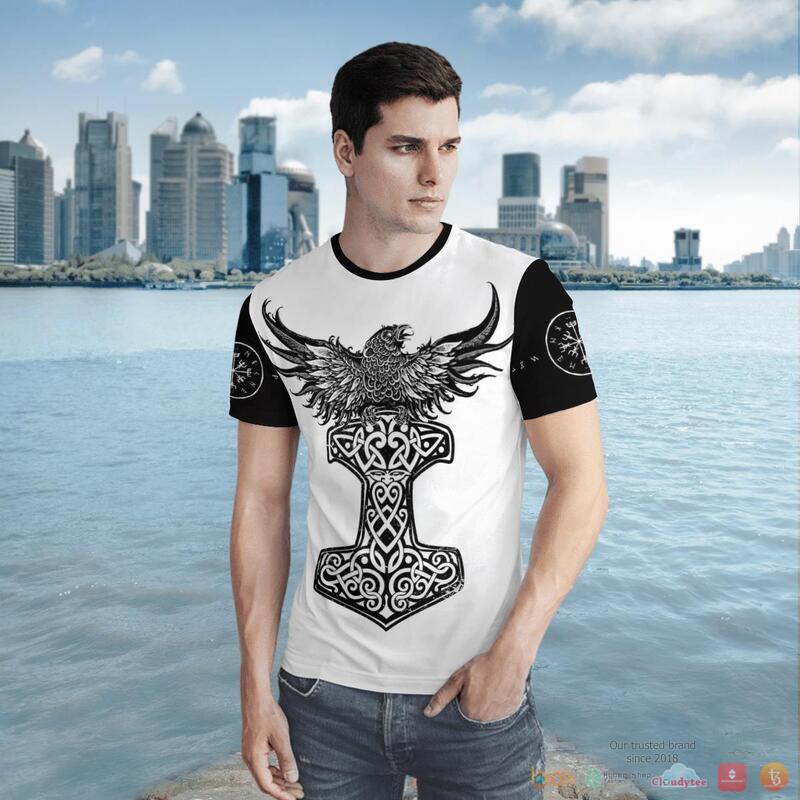 Viking Raven Hammer Yggdrasil Tree Of Life 3d shirt Hoodie 1 2 3 4 5