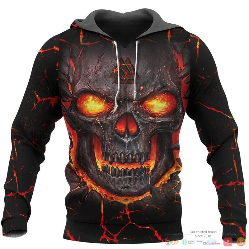 Viking Skull Valknut 3d shirt Hoodie