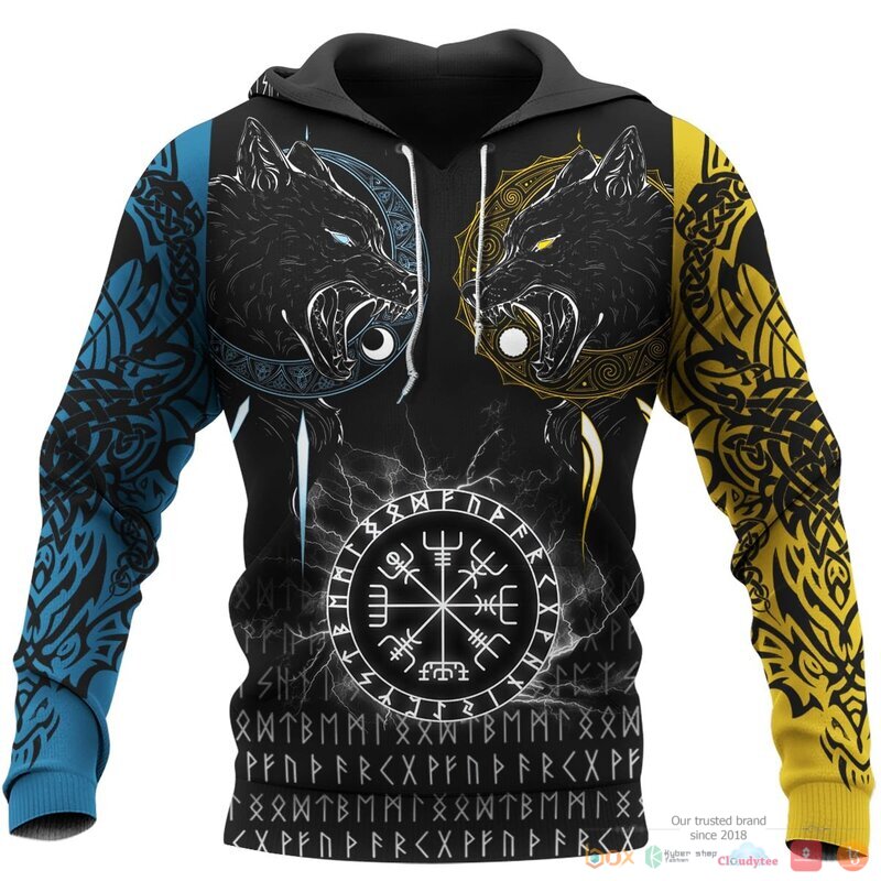 Viking The Sons of Fenrir Skoll and Hati Raven 3d shirt Hoodie