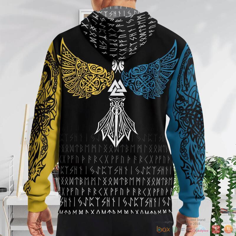 Viking The Sons of Fenrir Skoll and Hati Raven 3d shirt Hoodie 1 2 3 4 5 6