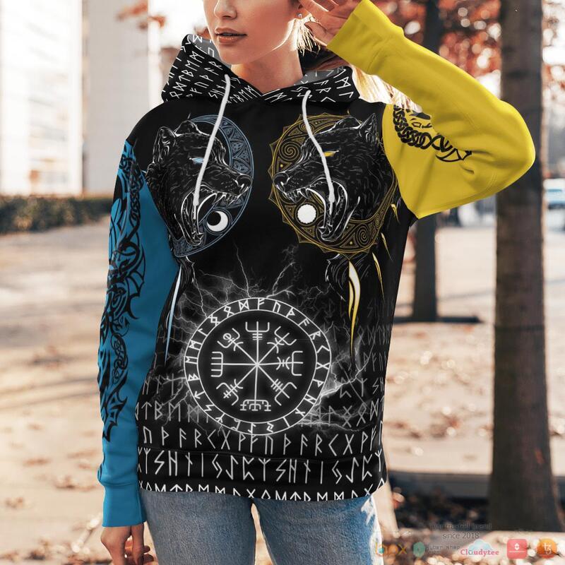 Viking The Sons of Fenrir Skoll and Hati Raven 3d shirt Hoodie 1 2 3 4 5 6 7