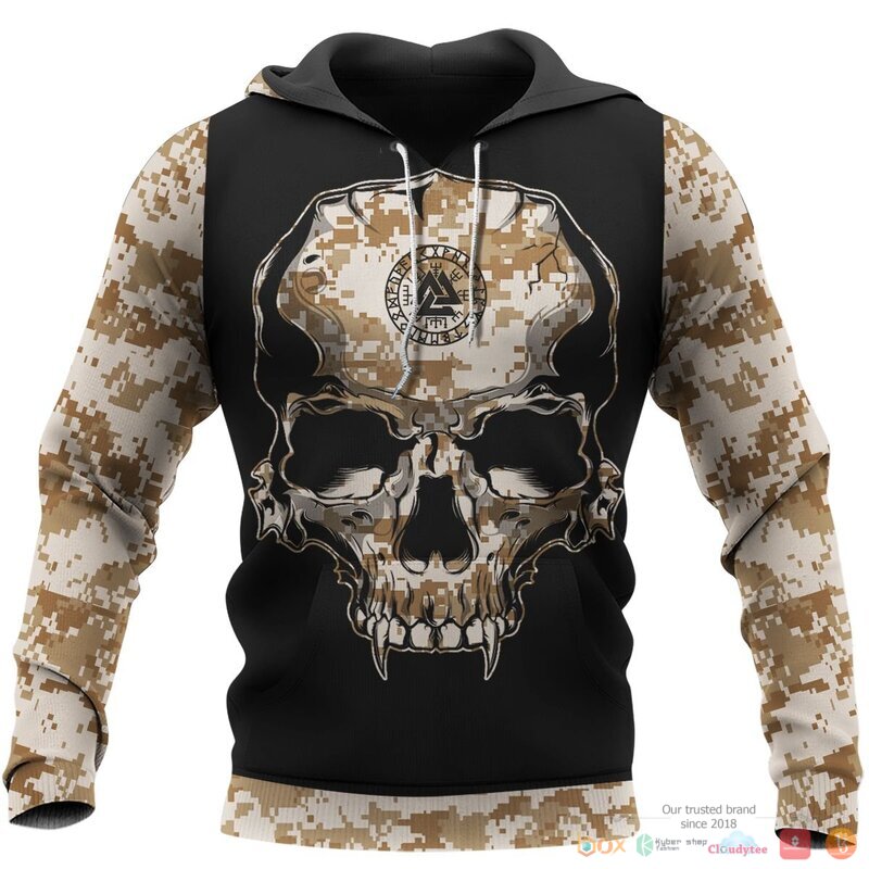 Viking Viking Camo Valknut Rune 3d shirt Hoodie