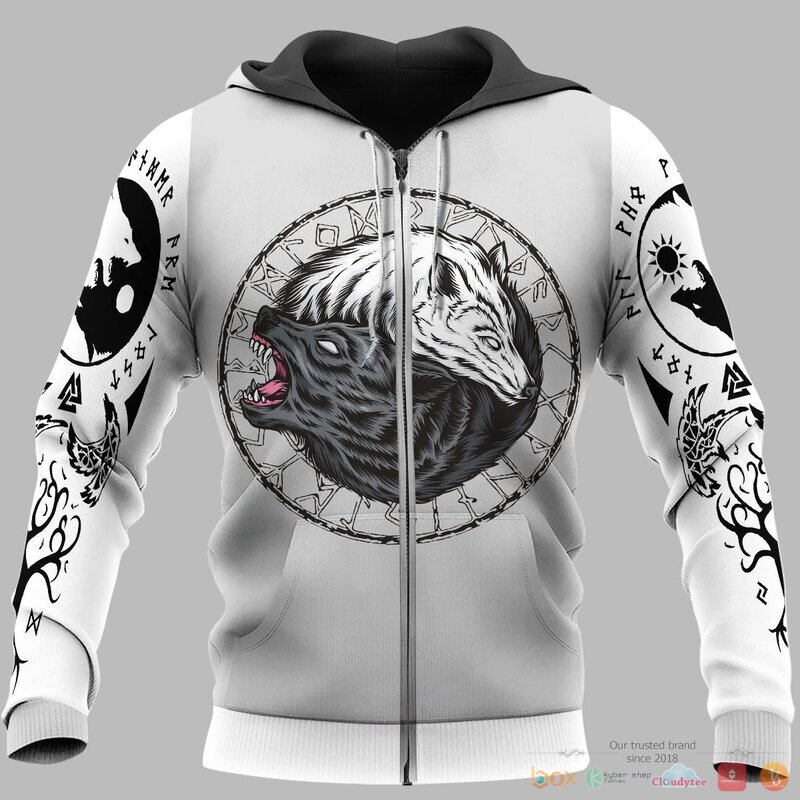Viking Viking Fenrir Yin Yang Wolf 3d shirt Hoodie 1 2 3 4 5 6