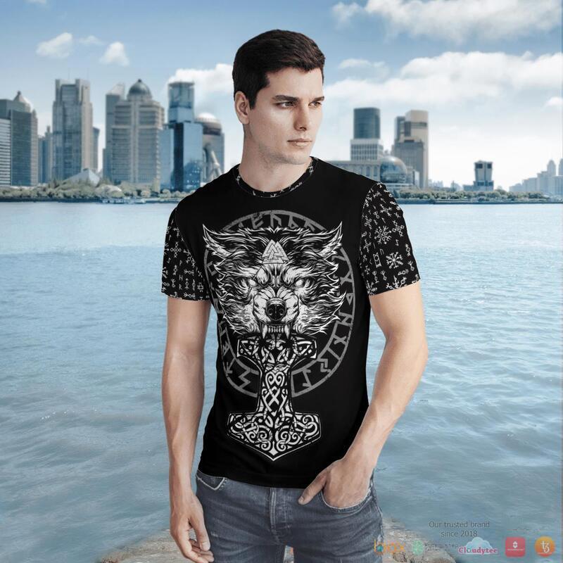 Viking Wolf Hammer Raven Valknut Spear 3d shirt Hoodie 1 2 3 4
