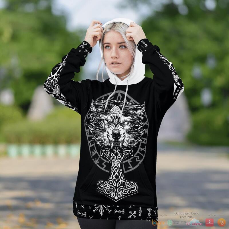 Viking Wolf Hammer Raven Valknut Spear 3d shirt Hoodie 1 2 3 4 5