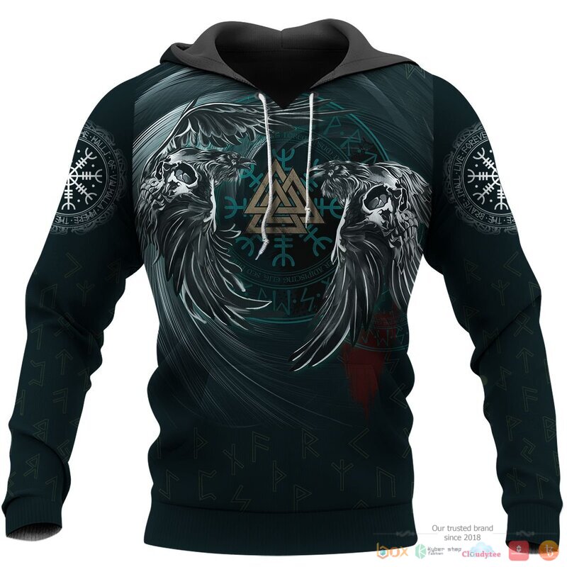 Viking Yin Yang Raven Valknut 3d shirt Hoodie