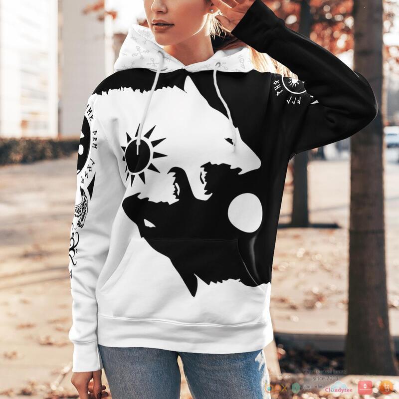 Viking Ying Yang Wolf Skoll and Hati 3d shirt Hoodie 1 2 3 4
