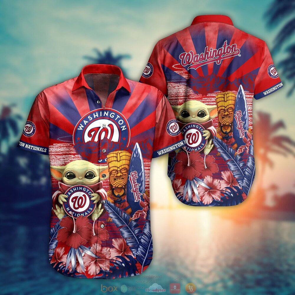 Washington Nationals MLB Baby Yoda Hawaiian Shirt Shorts