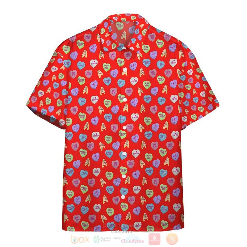 3D Happy Star Valentine Trek Day Red Version Hawaiian Shirt Short