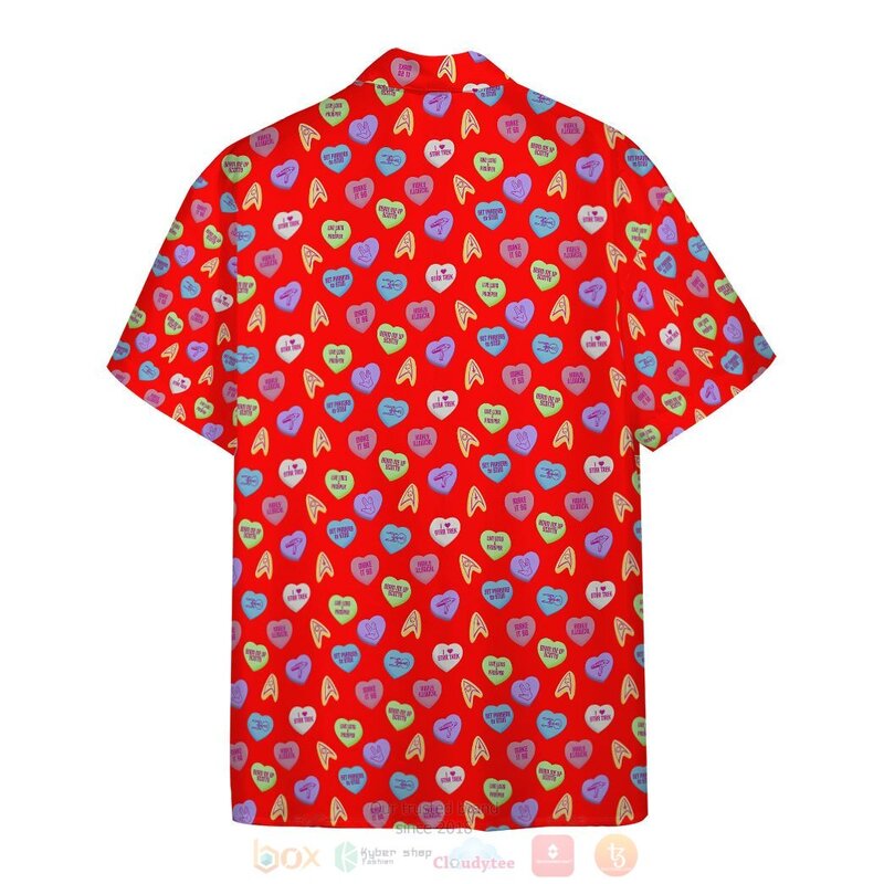 3D Happy Star Valentine Trek Day Red Version Hawaiian Shirt Short 1 2