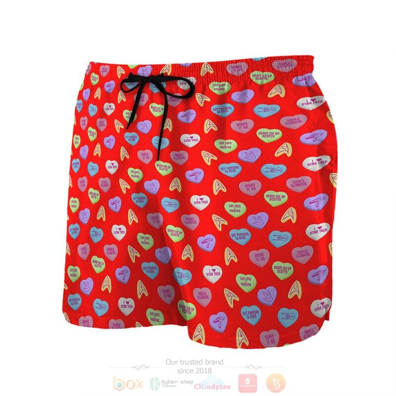 3D Happy Star Valentine Trek Day Red Version Hawaiian Shirt Short 1 2 3