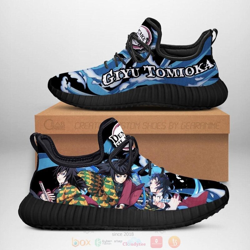 Anime Demon Slayer Giyu Tomioka Blue Reze Shoes