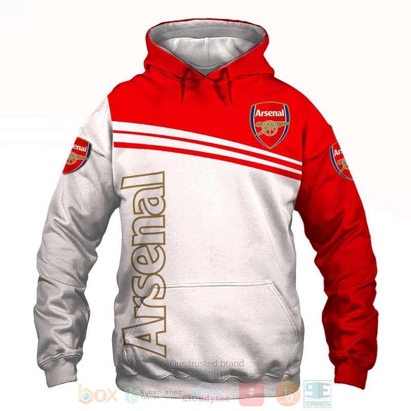 Arsenal Football Club white red 3D shirt hoodie 1 2 3 4 5 6 7 8 9 10 11 12