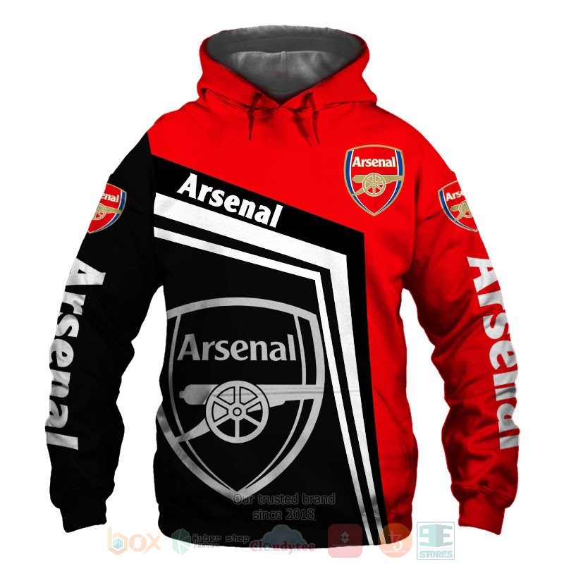 Arsenal red black 3D shirt hoodie 1 2 3 4 5 6 7 8 9 10 11 12