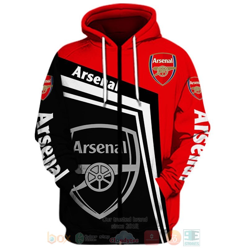 Arsenal red black 3D shirt hoodie 1 2 3 4 5 6 7 8 9 10 11 12 13 14