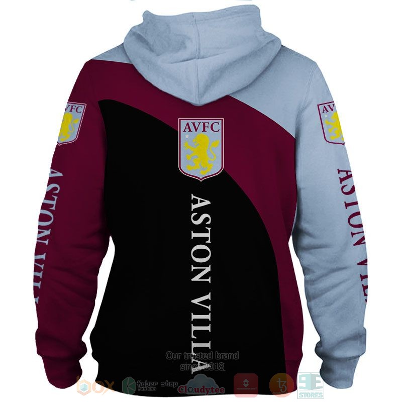 Aston Villa FC red black 3D shirt hoodie 1 2 3 4 5 6 7 8 9 10 11 12 13