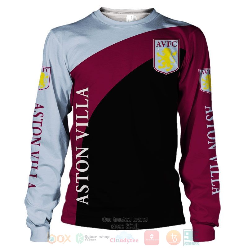 Aston Villa FC red black 3D shirt hoodie 1 2 3 4 5 6 7 8 9 10 11 12 13 14 15