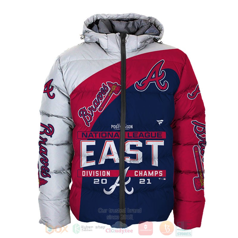 Atlanta Braves NL East Division Champions 2021 white red blue 3D shirt hoodie 1 2 3 4 5 6