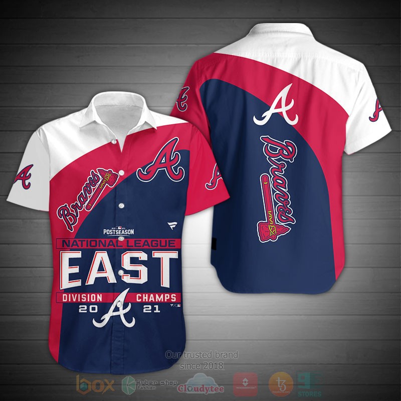 Atlanta Braves NL East Division Champions 2021 white red blue 3D shirt hoodie 1 2 3 4 5 6 7