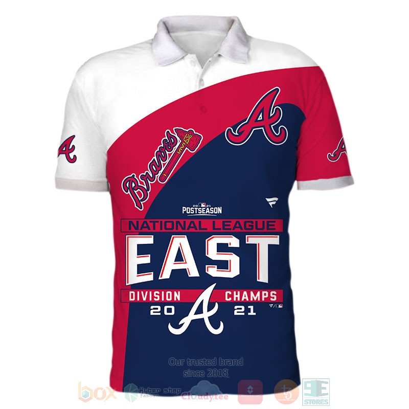 Atlanta Braves NL East Division Champions 2021 white red blue 3D shirt hoodie 1 2 3 4 5 6 7 8