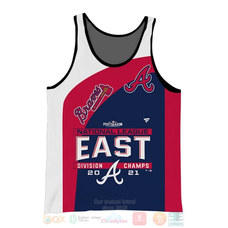 Atlanta Braves NL East Division Champions 2021 white red blue 3D shirt hoodie 1 2 3 4 5 6 7 8 9 10 11 12 13 14 15 16 17 18 19 20 21 22