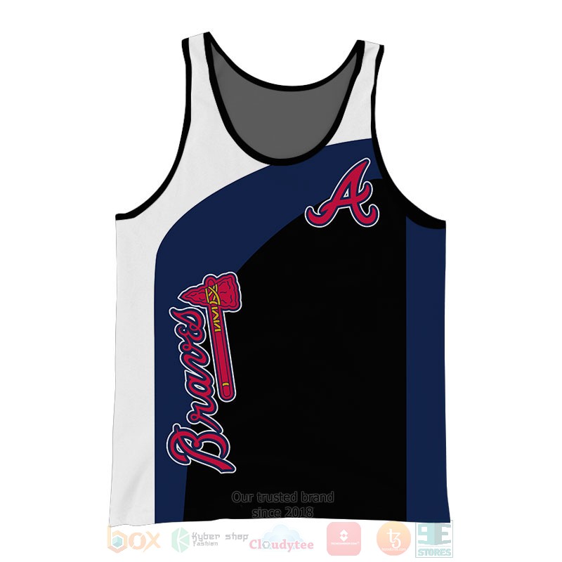 Atlanta Braves white blue black 3D shirt hoodie 1 2 3 4 5 6 7 8 9 10