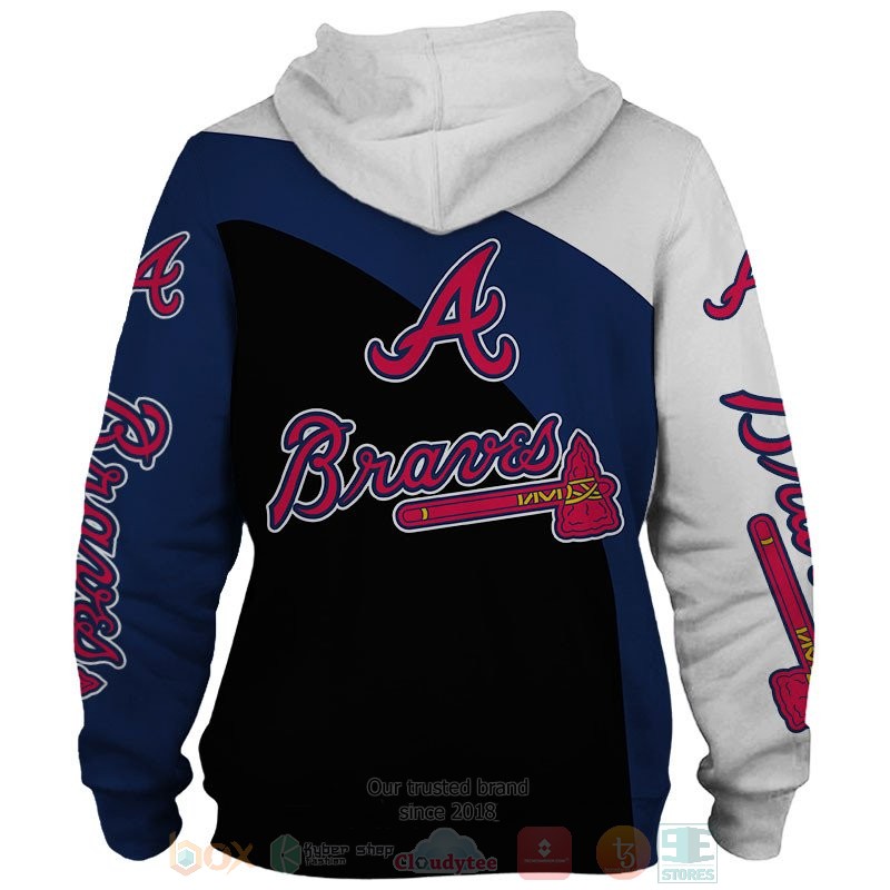 Atlanta Braves white blue black 3D shirt hoodie 1 2 3 4 5 6 7 8 9 10 11 12 13