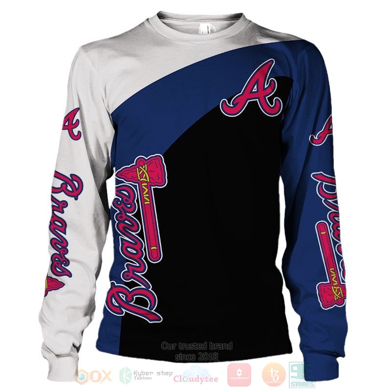 Atlanta Braves white blue black 3D shirt hoodie 1 2 3 4 5 6 7 8 9 10 11 12 13 14 15