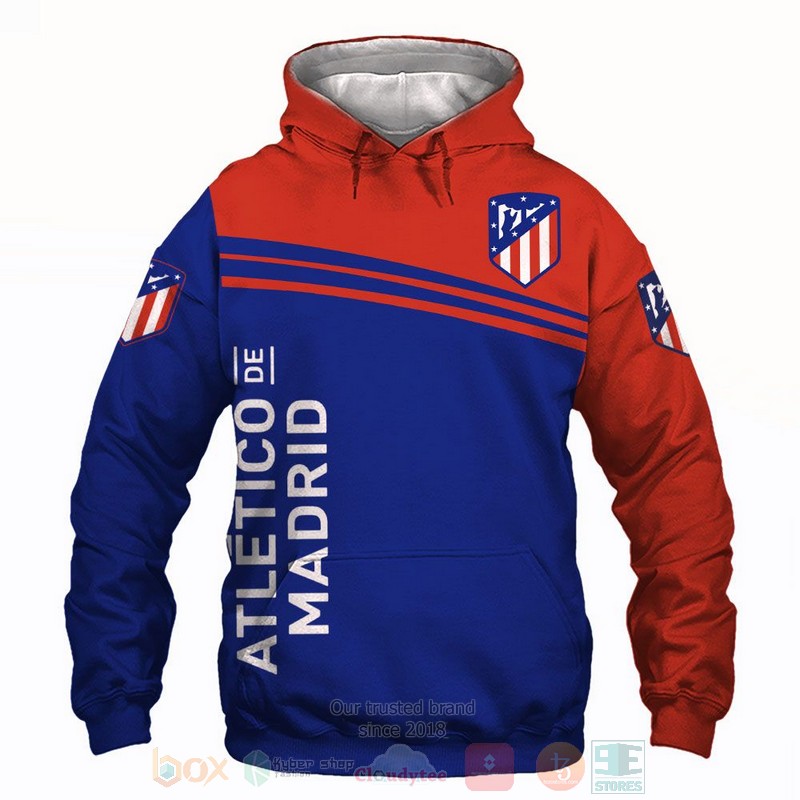 Atletico de Madrid blue red 3D shirt hoodie 1 2 3 4 5 6 7 8 9 10 11 12 13 14 15 16