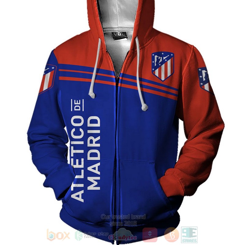 Atletico de Madrid blue red 3D shirt hoodie 1 2 3 4 5 6 7 8 9 10 11 12 13 14 15 16 17 18
