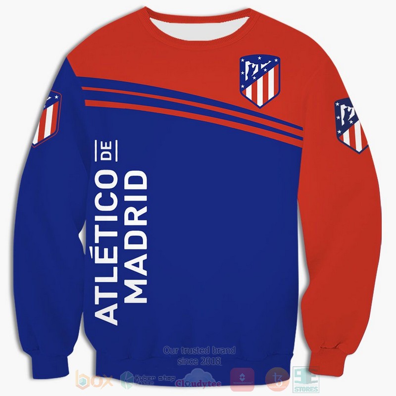 Atletico de Madrid blue red 3D shirt hoodie 1 2 3 4 5 6 7 8 9 10 11 12 13 14 15 16 17 18 19