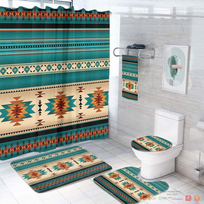 Blue Native Native American Bathroom Set