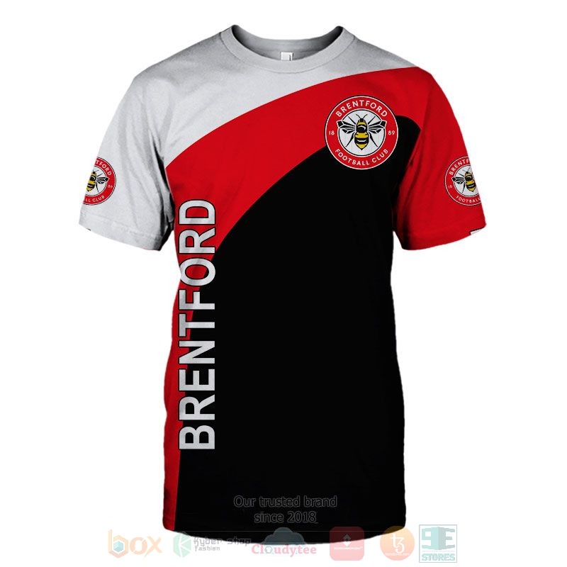Brentford FC white red black 3D shirt hoodie 1 2 3 4 5 6 7 8 9