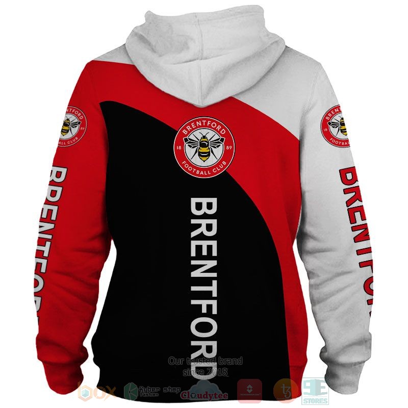 Brentford FC white red black 3D shirt hoodie 1 2 3 4 5 6 7 8 9 10 11 12 13