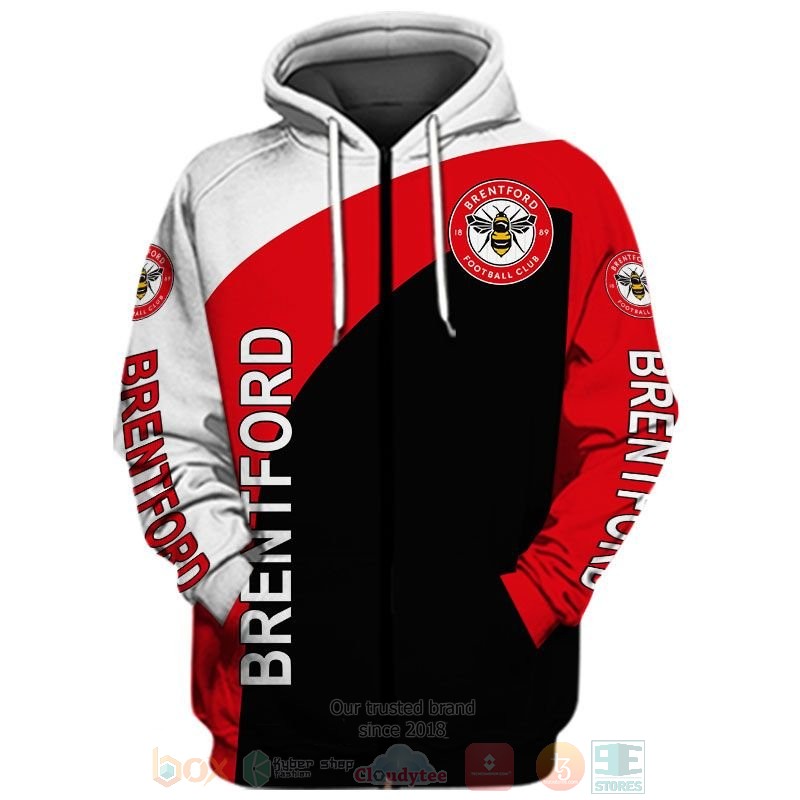 Brentford FC white red black 3D shirt hoodie 1 2 3 4 5 6 7 8 9 10 11 12 13 14