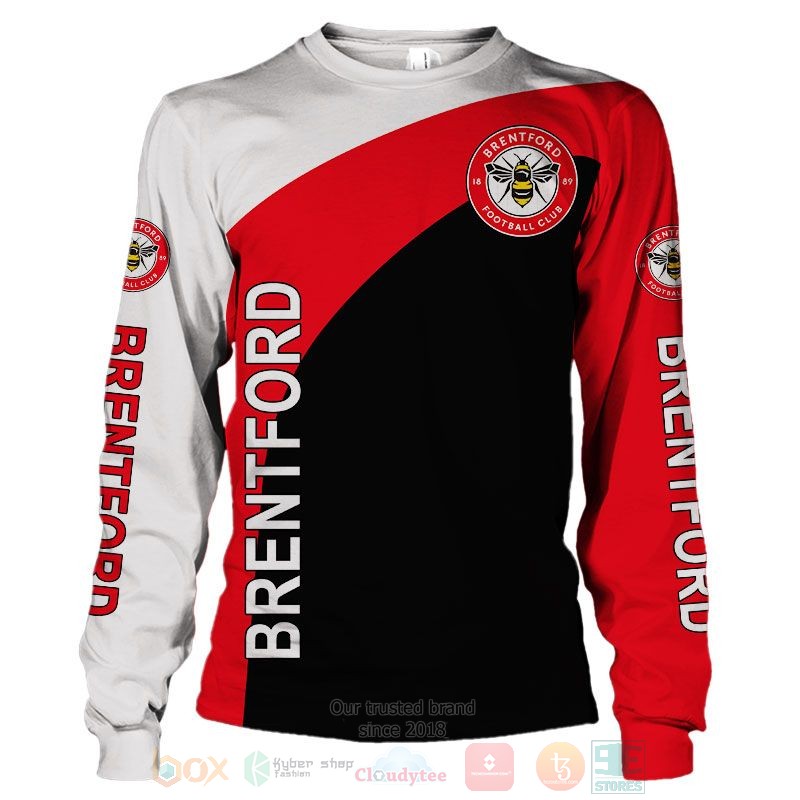 Brentford FC white red black 3D shirt hoodie 1 2 3 4 5 6 7 8 9 10 11 12 13 14 15
