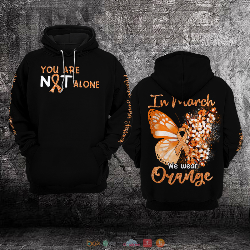 Butterfly You are not alone Multiple Sclerosis Awareness 3D hoodie