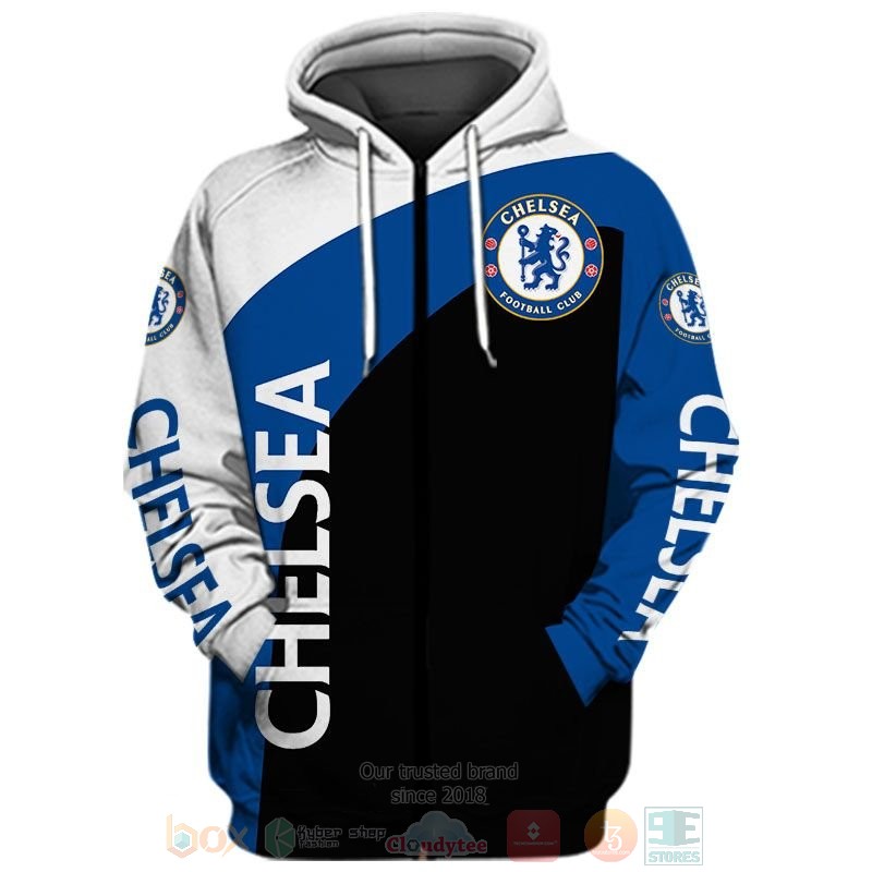 Chelsea FC white blue black 3D shirt hoodie 1 2 3 4 5 6 7 8 9 10 11 12 13 14