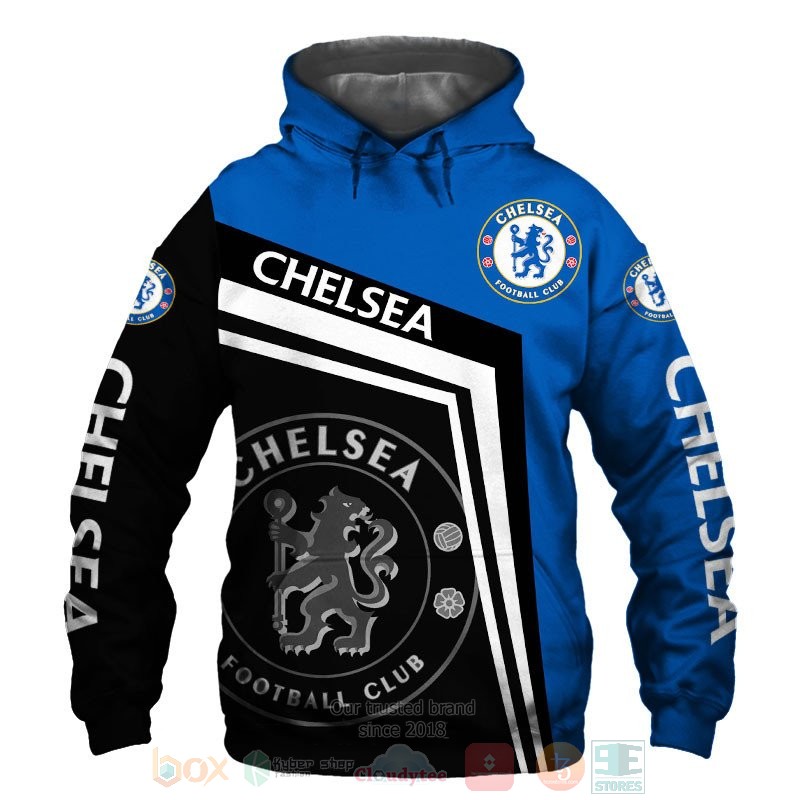 Chelsea Football Club blue black 3D shirt hoodie 1 2 3 4 5 6 7 8 9 10 11 12