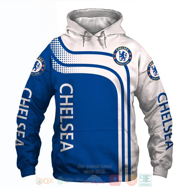 Chelsea Football Club blue white 3D shirt hoodie 1 2 3 4 5 6 7 8 9 10 11 12