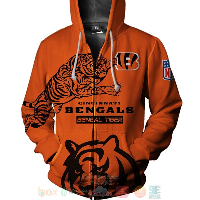 Cincinnati Bengals Bengal Tiger 3D shirt hoodie 1 2 3 4 5 6 7 8 9 10 11 12 13 14