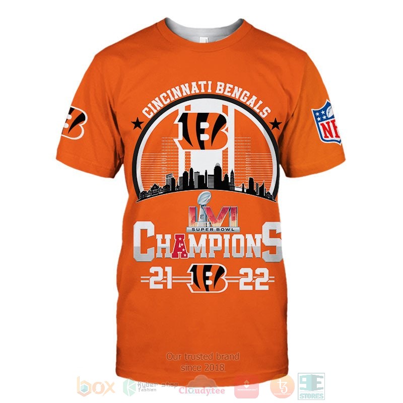 Cincinnati Bengals Champions 3D shirt hoodie 1 2 3 4 5 6 7 8 9 10 11 12 13 14 15 16 17 18 19 20 21