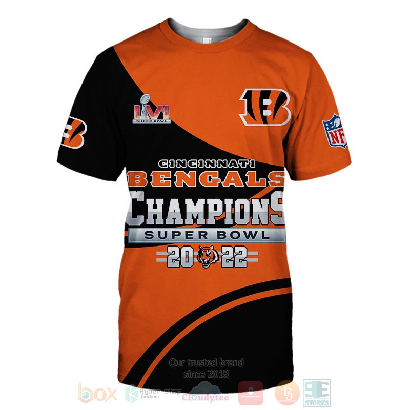 Cincinnati Bengals NLF Champions Super Bowl 2022 3D shirt hoodie 1 2 3 4 5 6 7 8 9