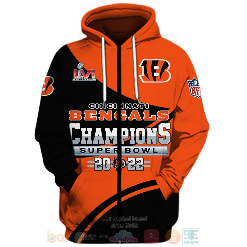 Cincinnati Bengals NLF Champions Super Bowl 2022 3D shirt hoodie 1 2 3 4 5 6 7 8 9 10 11 12 13 14