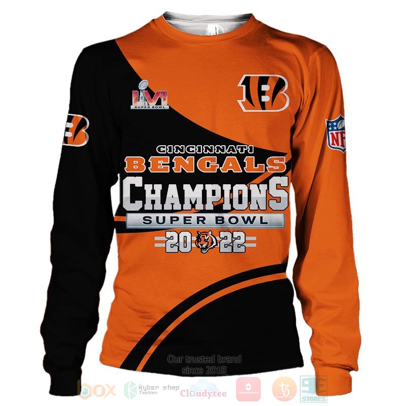 Cincinnati Bengals NLF Champions Super Bowl 2022 3D shirt hoodie 1 2 3 4 5 6 7 8 9 10 11 12 13 14 15