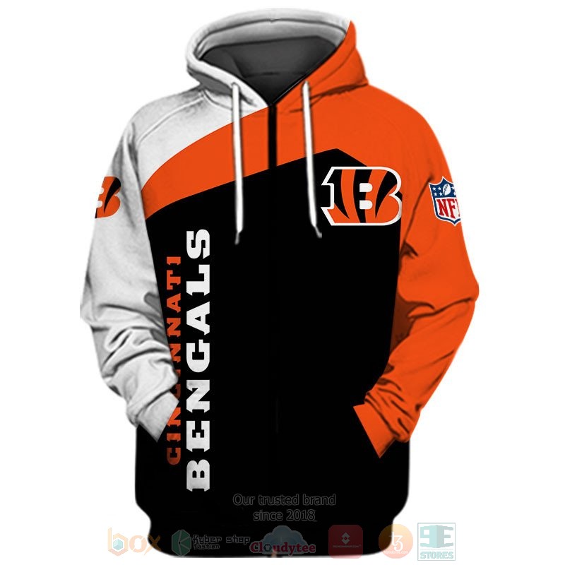 Cincinnati Bengals NLF white orange black 3D shirt hoodie 1 2 3 4 5 6 7 8 9 10 11 12 13 14