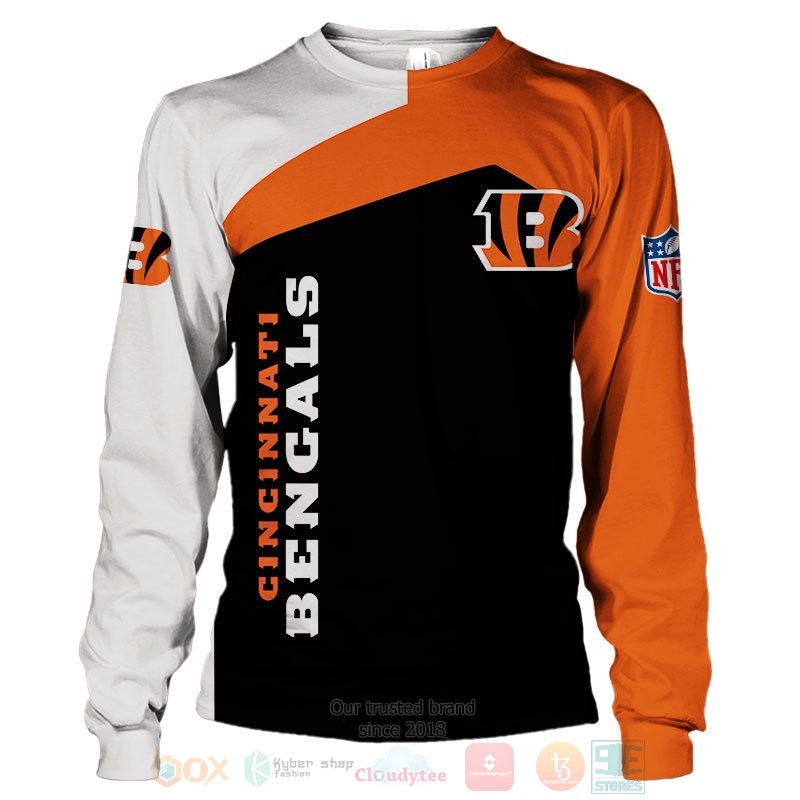 Cincinnati Bengals NLF white orange black 3D shirt hoodie 1 2 3 4 5 6 7 8 9 10 11 12 13 14 15