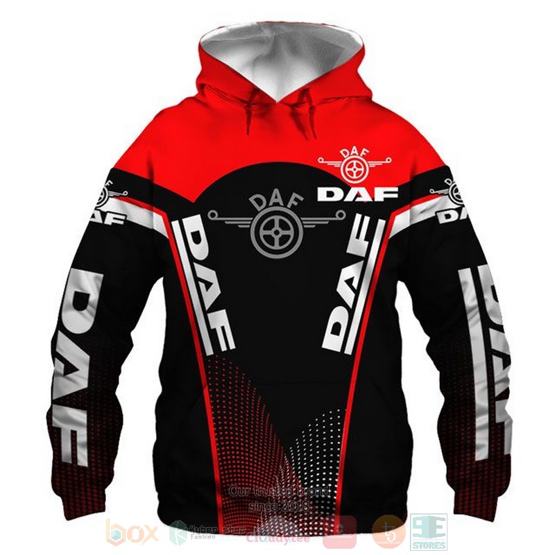 DAF red black 3D shirt hoodie 1 2 3 4 5 6 7 8 9 10 11 12