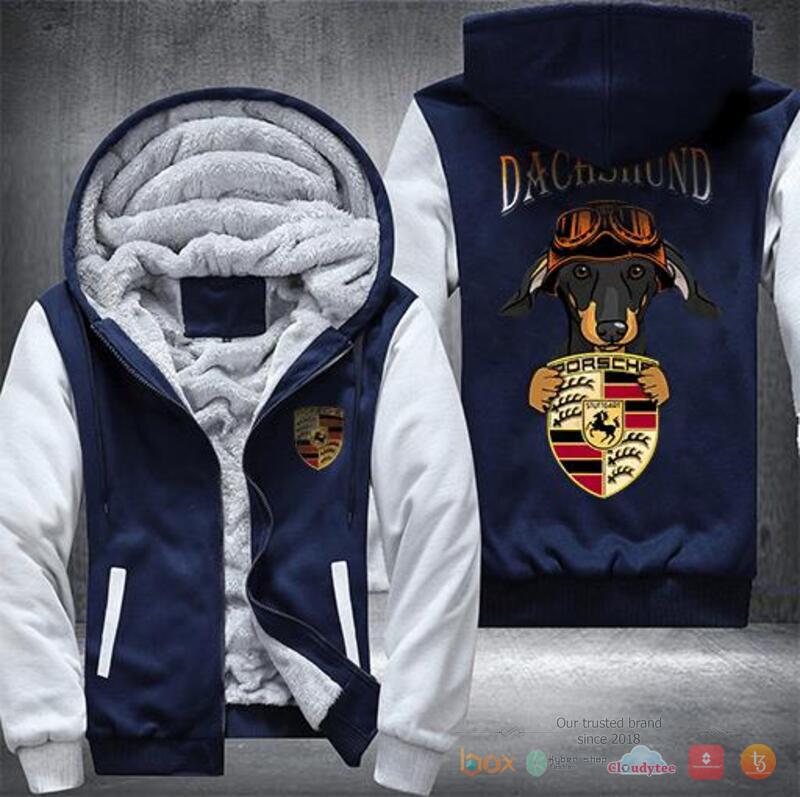 Dachshund Porsche Fleece Hoodie Jacket 1